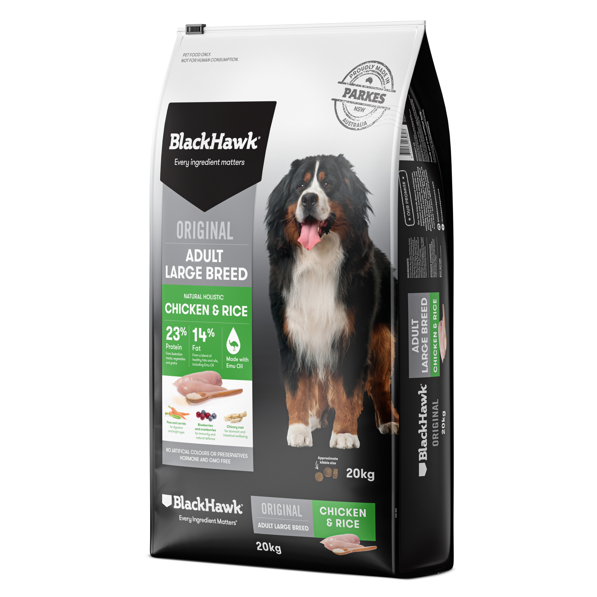 Dog Food for Large Breeds Chicken & Rice Black Hawk Black Hawk